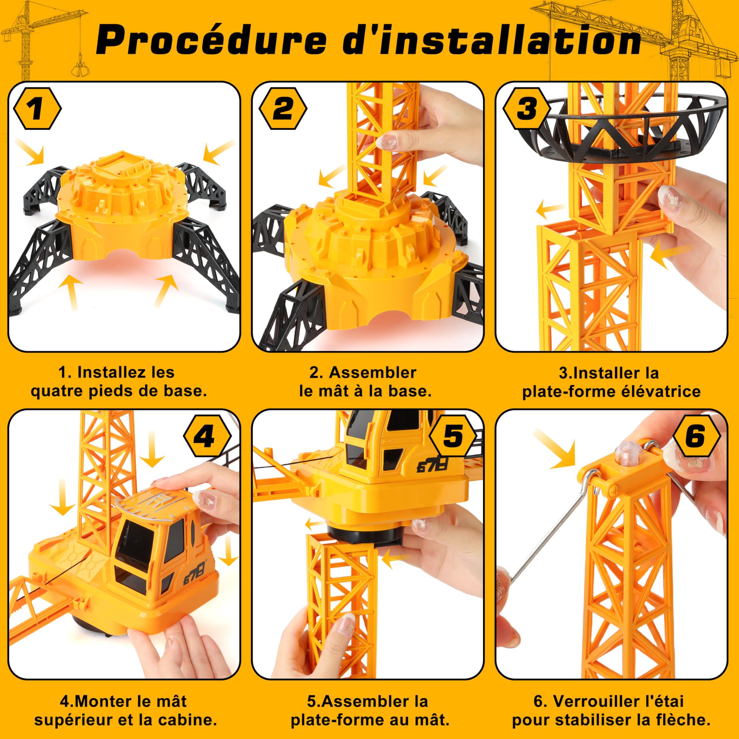 JONRRYIN 2.4GHz Grue Telecommandée RC Grue Enfant