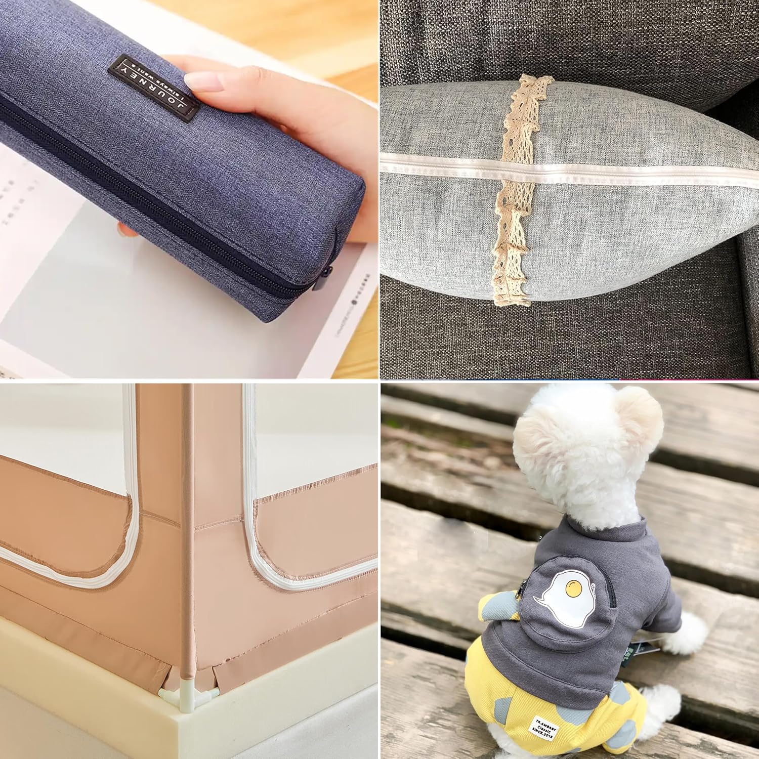 YAKA 5 Yards Bulk Beige Nylon Zippers 5# Gold Metallic Coil Zippers with 20pcs Gold Zipper Sliders Repair Kit for Jackets Luggage Backpack DIY Sewing Tailor Craft Bags and Clothing