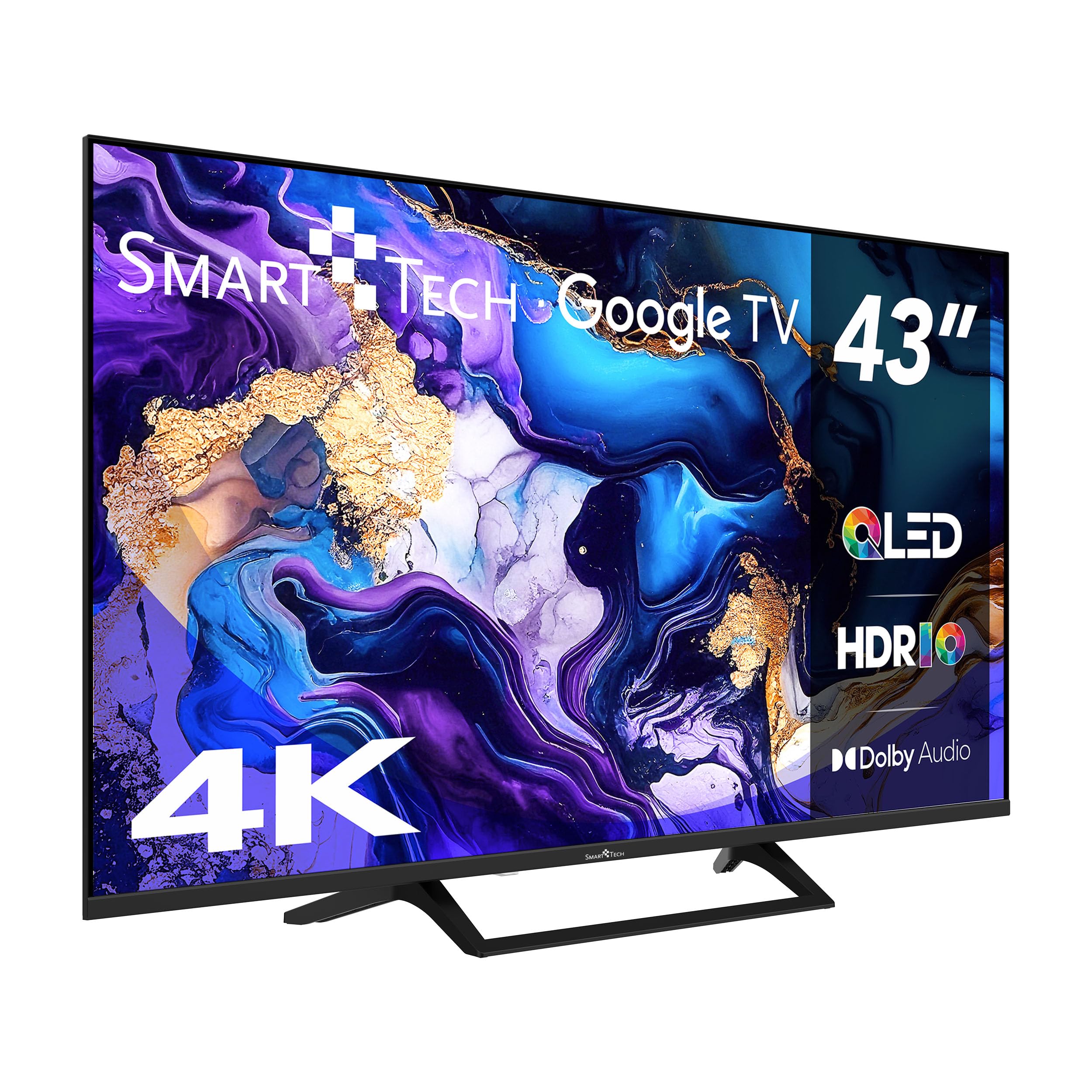 Smart Tech 43QG06V, 43" (109 cm) 4K UHD-QLED TV, Bluetooth y Triple sintonizador, Smart TV