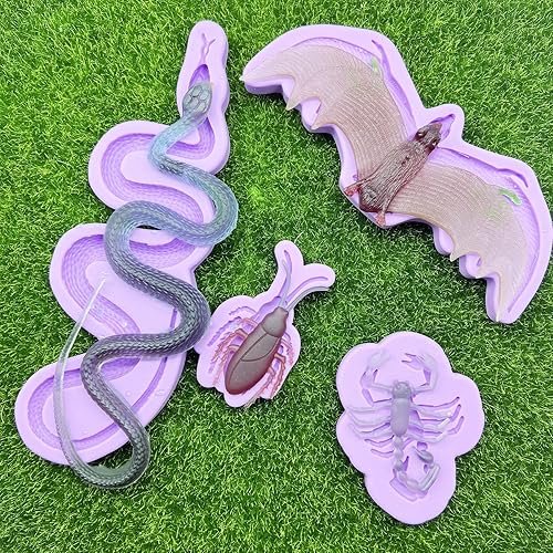 Miniatura 4 de Woohome 10 moldes de silicona para fondant de insectos, moldes de fondant para decoración de tartas Sugarcraft, decoración de cupcakes para