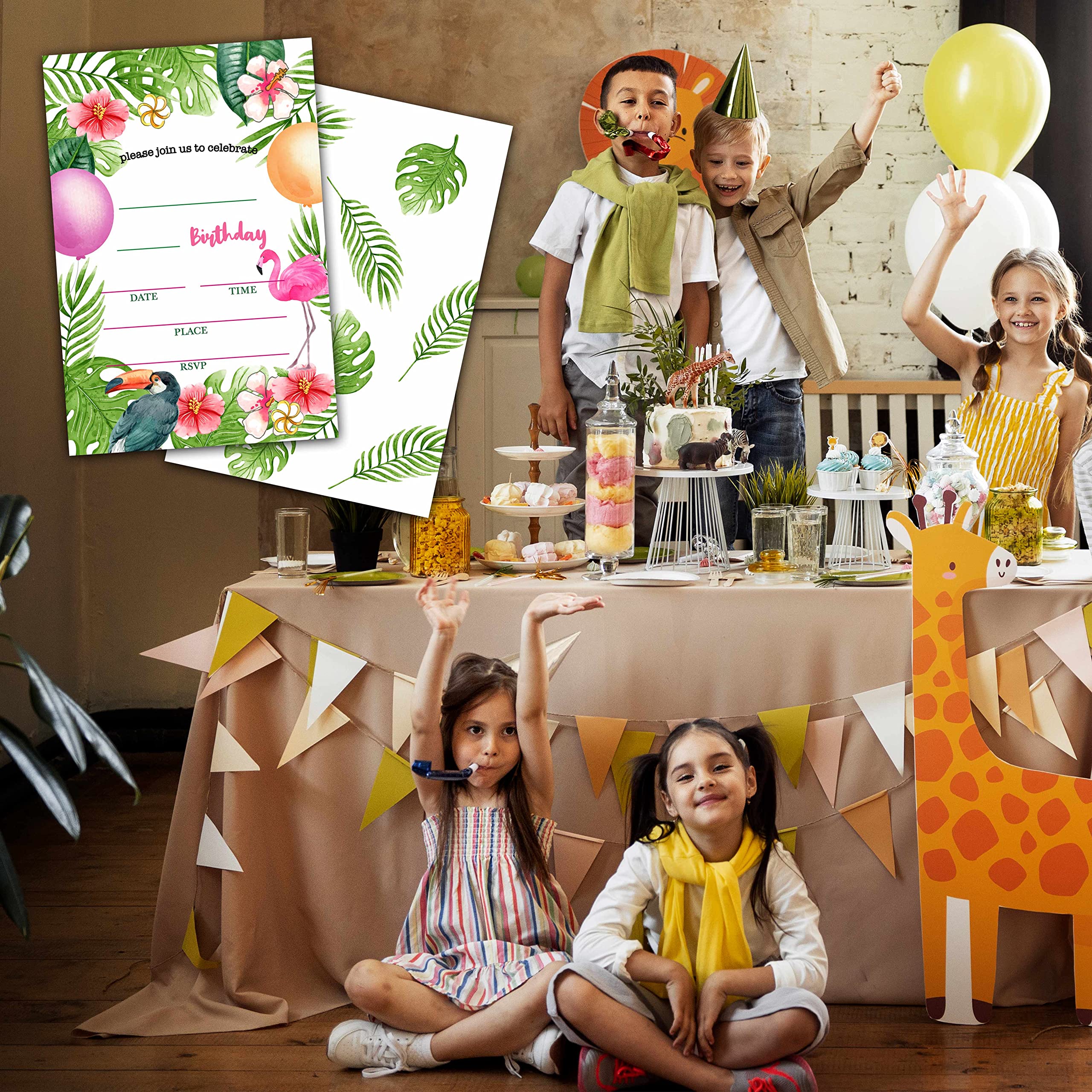 20 Tarjetas De Invitación Para Fiestas De Cupleaños Con 20 Sobres, 4 X