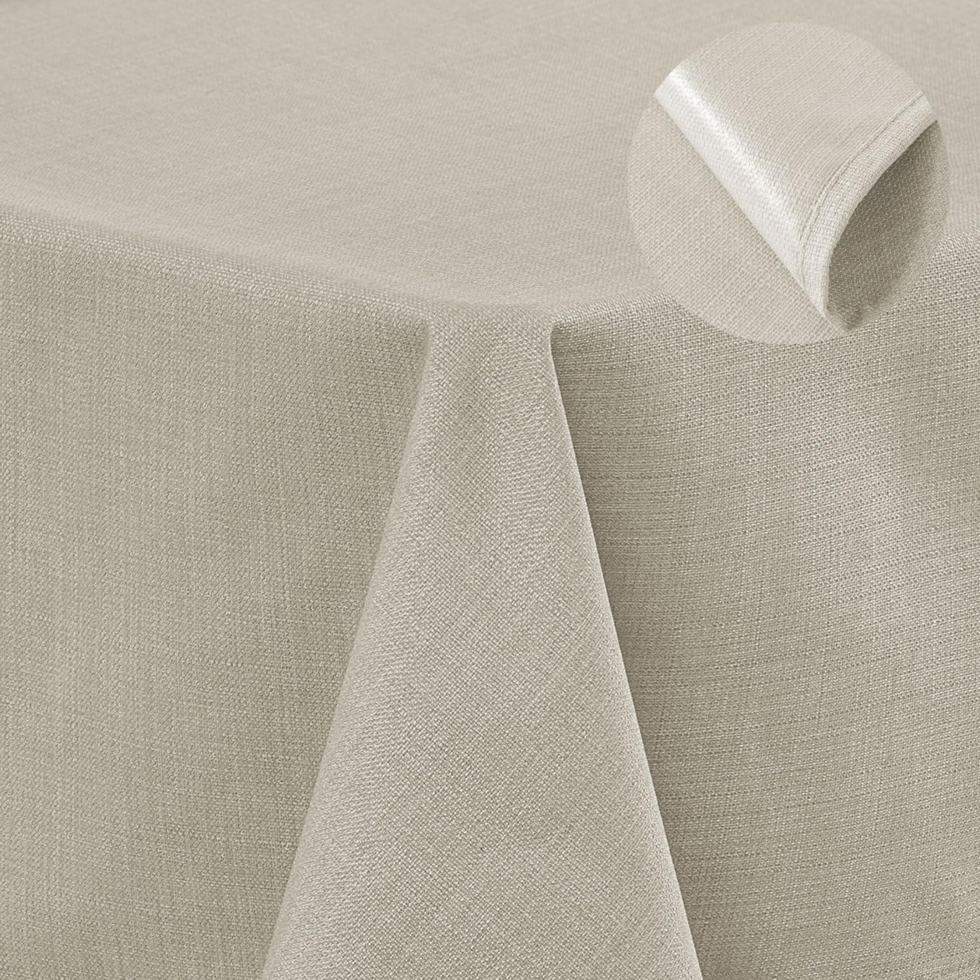 Deconovo Waterproof Table Cloth Faux Linen Square Tablecloth 130x130cm