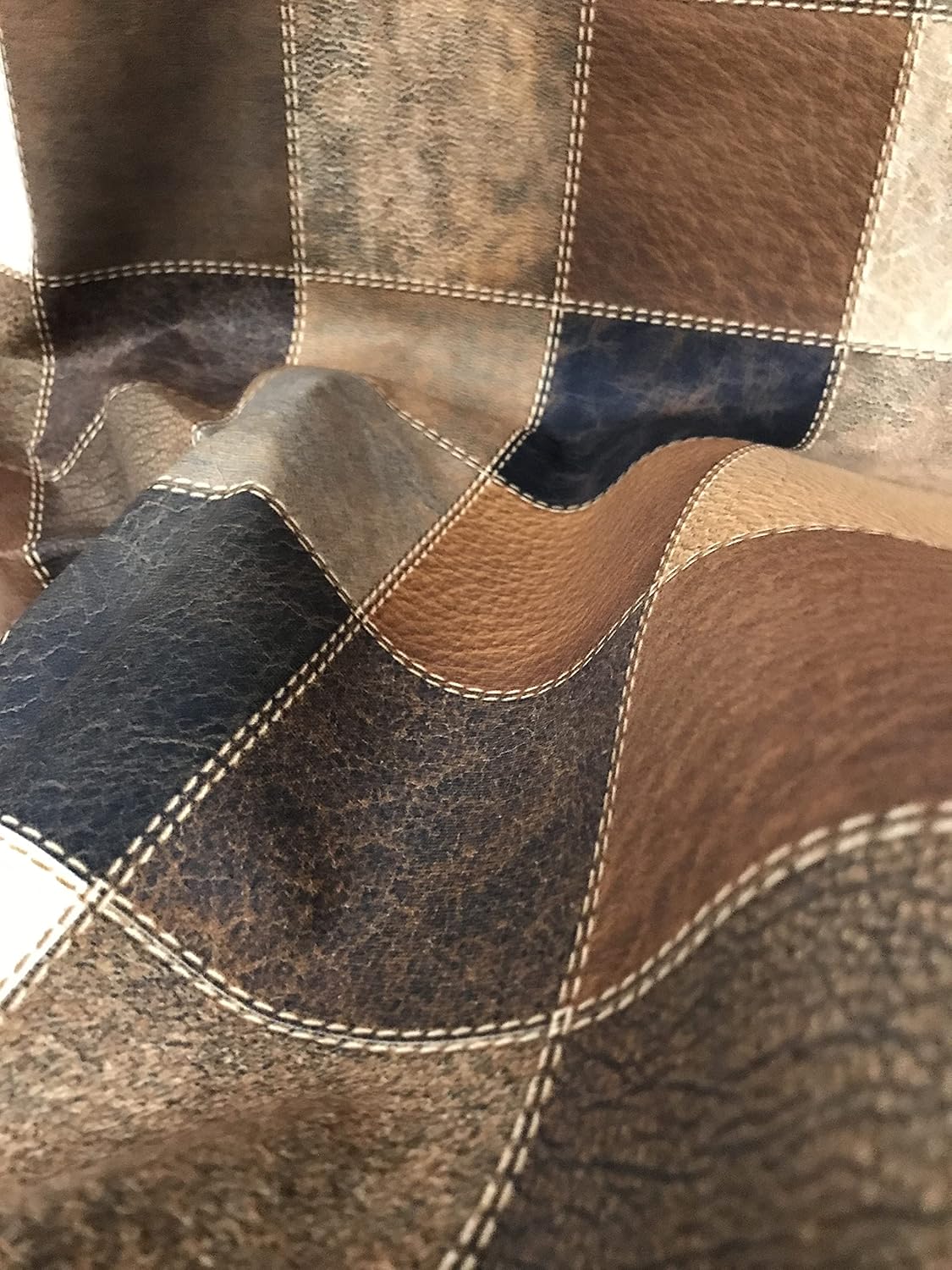 Faux Suede Digitally Printed Checkered Design Soft and Rich Fabric for Upholstery Sofa Chair Cushion Cover Craft Window Treatment 54 inches Width Fabric by Yard (Brown)