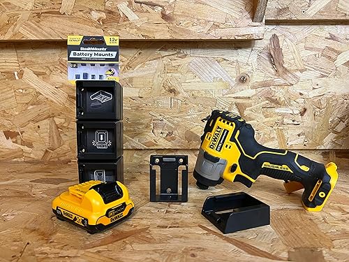 Miniatura 3 de StealthMounts Soporte de batería DeWalt de 12 V, 6 unidades de soporte de batería DeWalt  Almacenamiento de batería DeWalt  Accesorios de batería