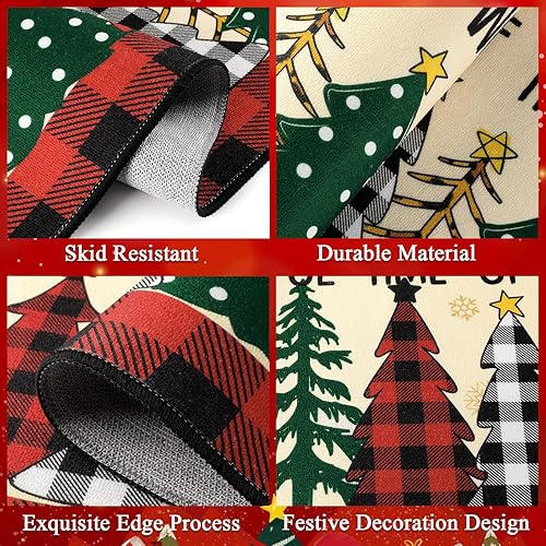 Miniatura 2 de HEBE Alfombra de pasillo de Navidad de 2 x 6 pies, antideslizante, lavable, alfombra de cocina, alfombra de pasillo de granja, alfombra de entrada