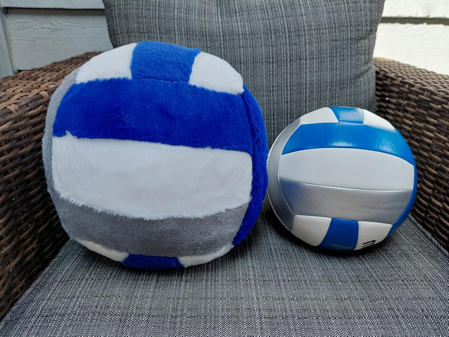 Oversized Plush Volleyball Pillow (Black & White)