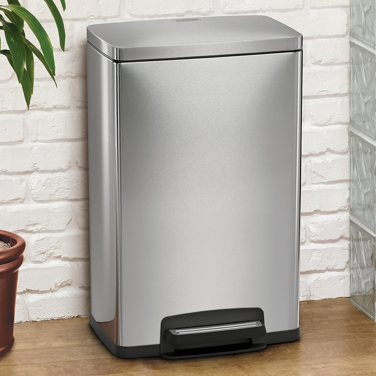 Tramontina 13 Gallon Step Trash Can Stainless Steel Includes 2 Freshener Cartridges …