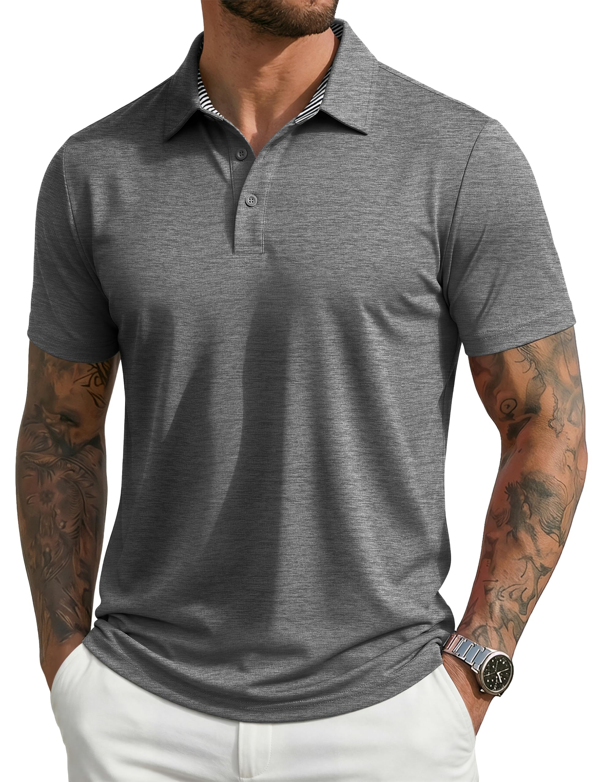 MAGCOMSEN Men's Short Sleeve Polo Golf Shirts 5-Pack