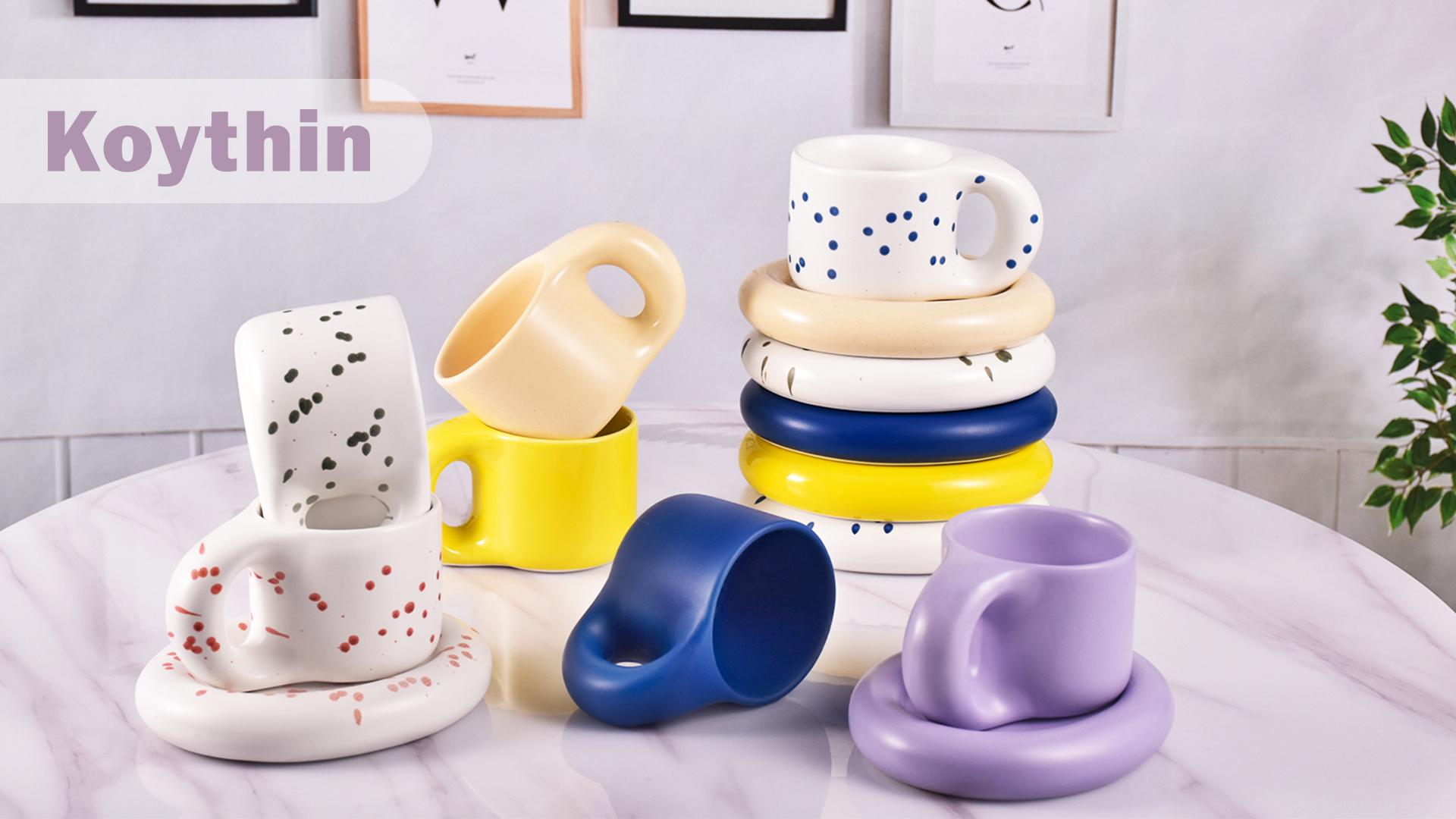 食器 chubby Amazon.com | Koythin Ceramic Coffee Chubby Mug Saucer Set