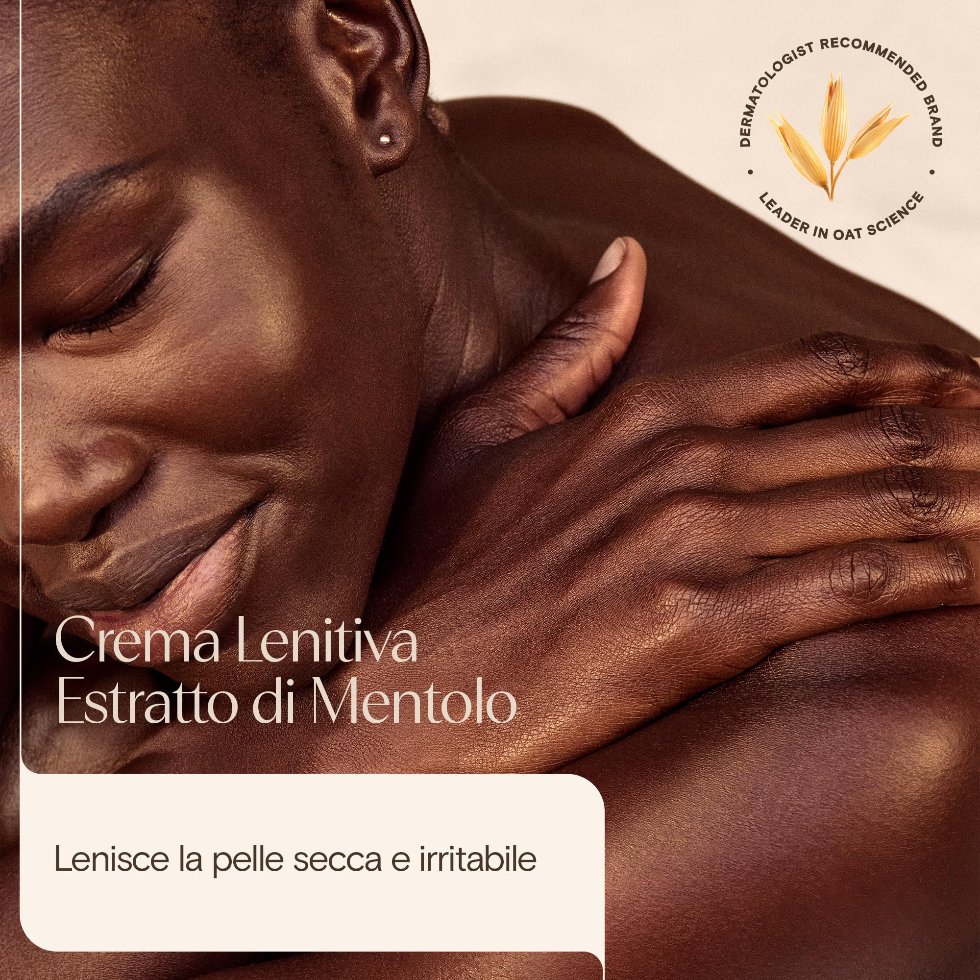 Aveeno Skin Relief Crema Corpo Idratante Lenitiva, Crema corpo con Mentolo e Avena Colloidale Prebiotica, Crema corpo idratante pelle secca e sensibile, 200 ml