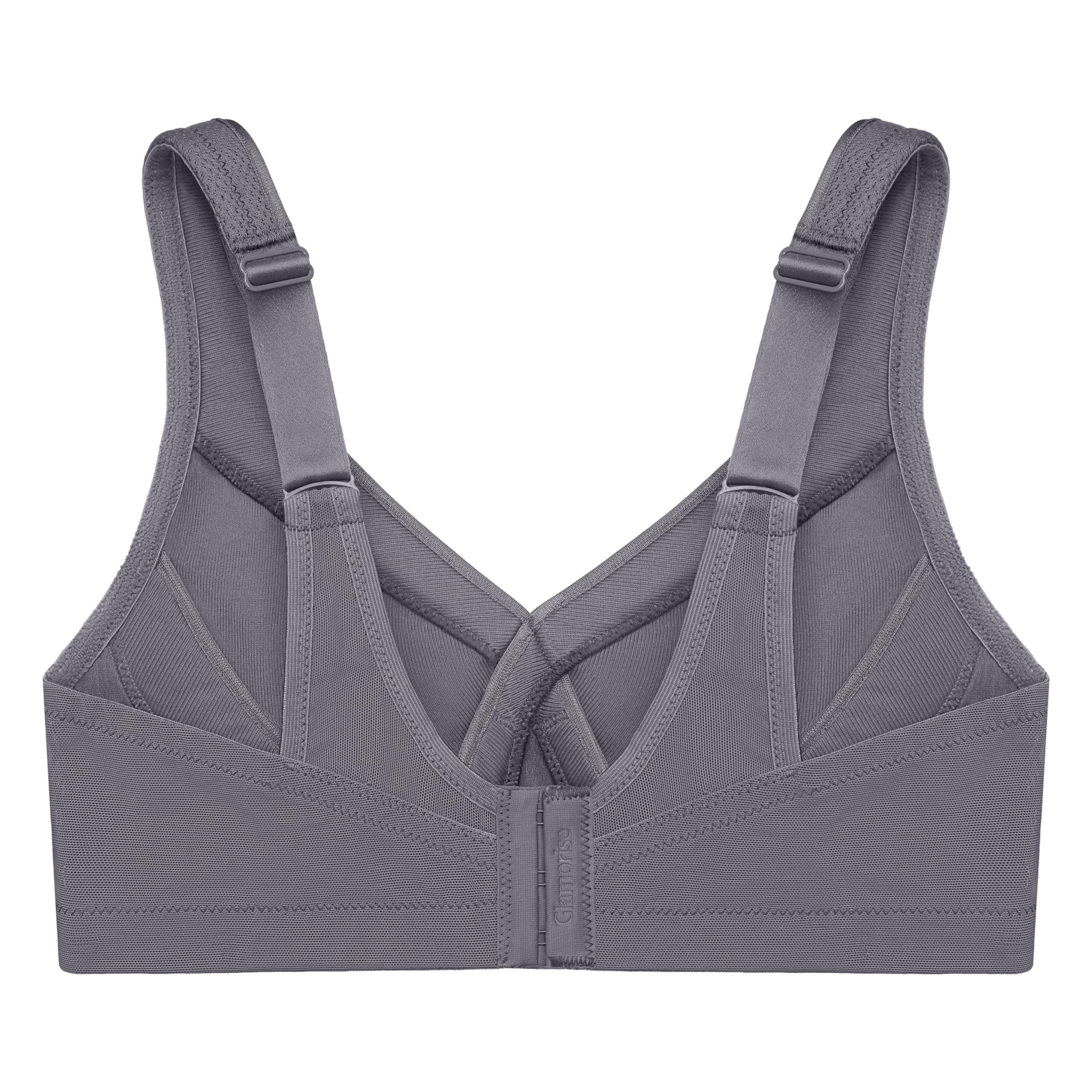 Glamorise Damski biustonosz sportowy Plus Size MagicLift bez fiszbin 1006, Grafitowy szary, 95B