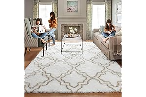 PAGISOFE White and Gold Rug