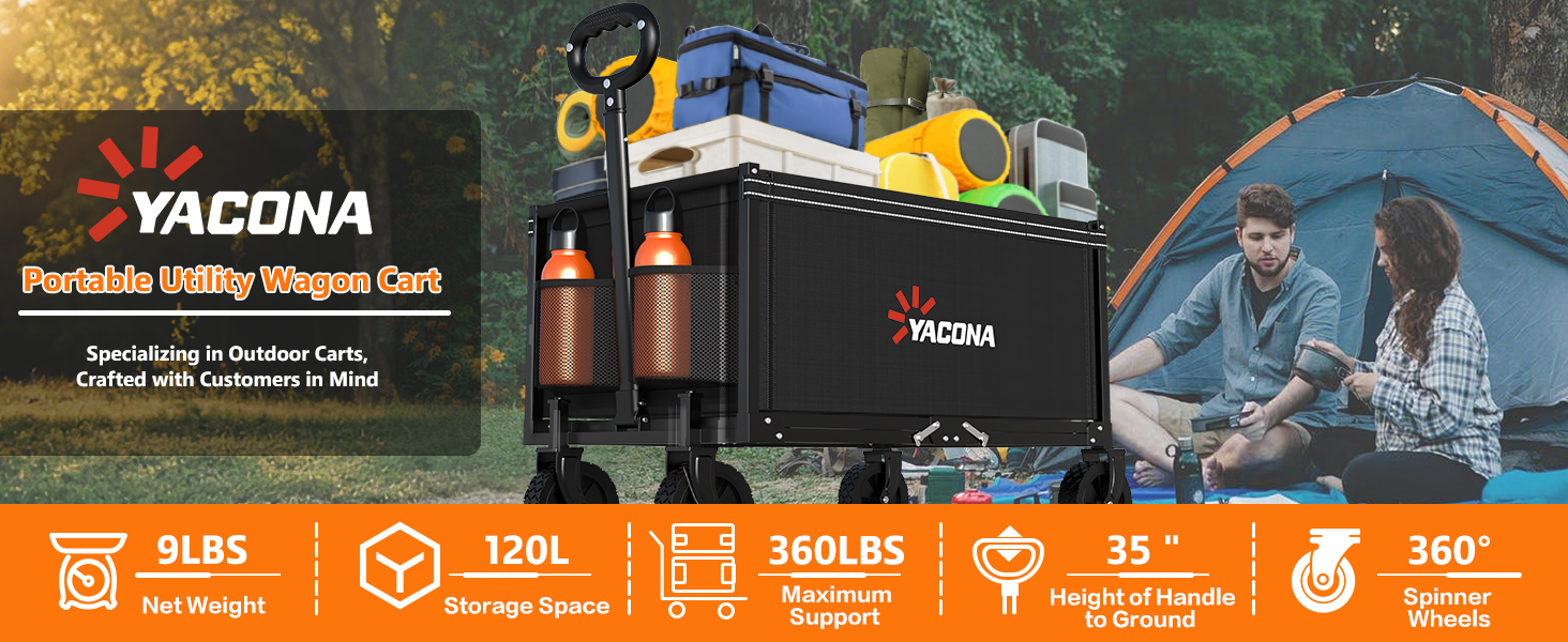 Amazon.com : YACONA 3 in 1 Wagons Carts Foldable, 360LBS