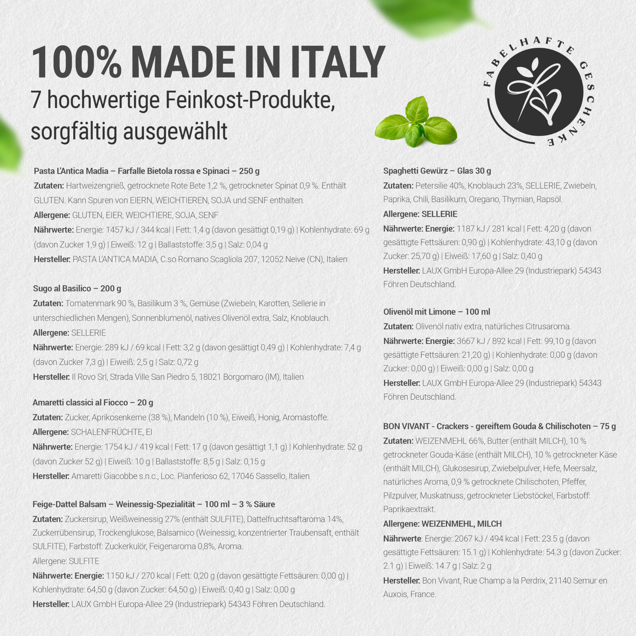 Danke-Geschenkkorb VIVA ITALIA gefüllt mit italienischen Delikatessen - Präsentkorb mit Feinkost Geschenkset