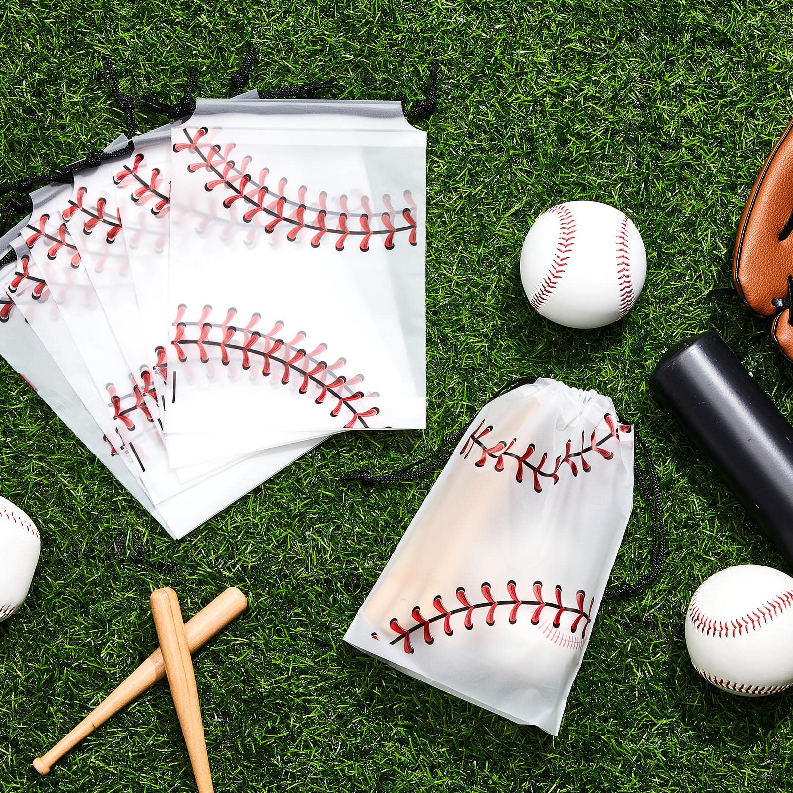 Bolsas De Celofán Béisbol Zi Lan - 50 Unidades Con Cierres, Para Fiestas, Golosinas Y Decoración