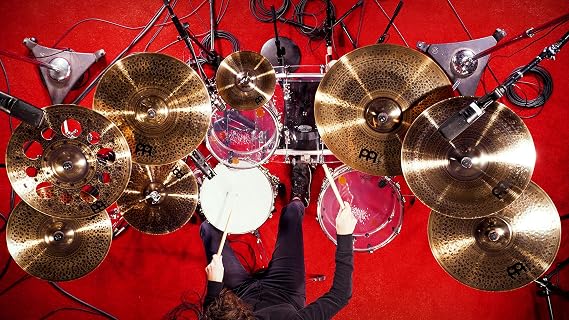 Meinl Cymbals Pure Alloy Custom Hihat Medium Thin Cymbal 14 inch (Video) for Drum Set (35,56cm) – Pair – Pure Alloy Bronze, Custom Smoked Bronze Finish (PAC14MTH)