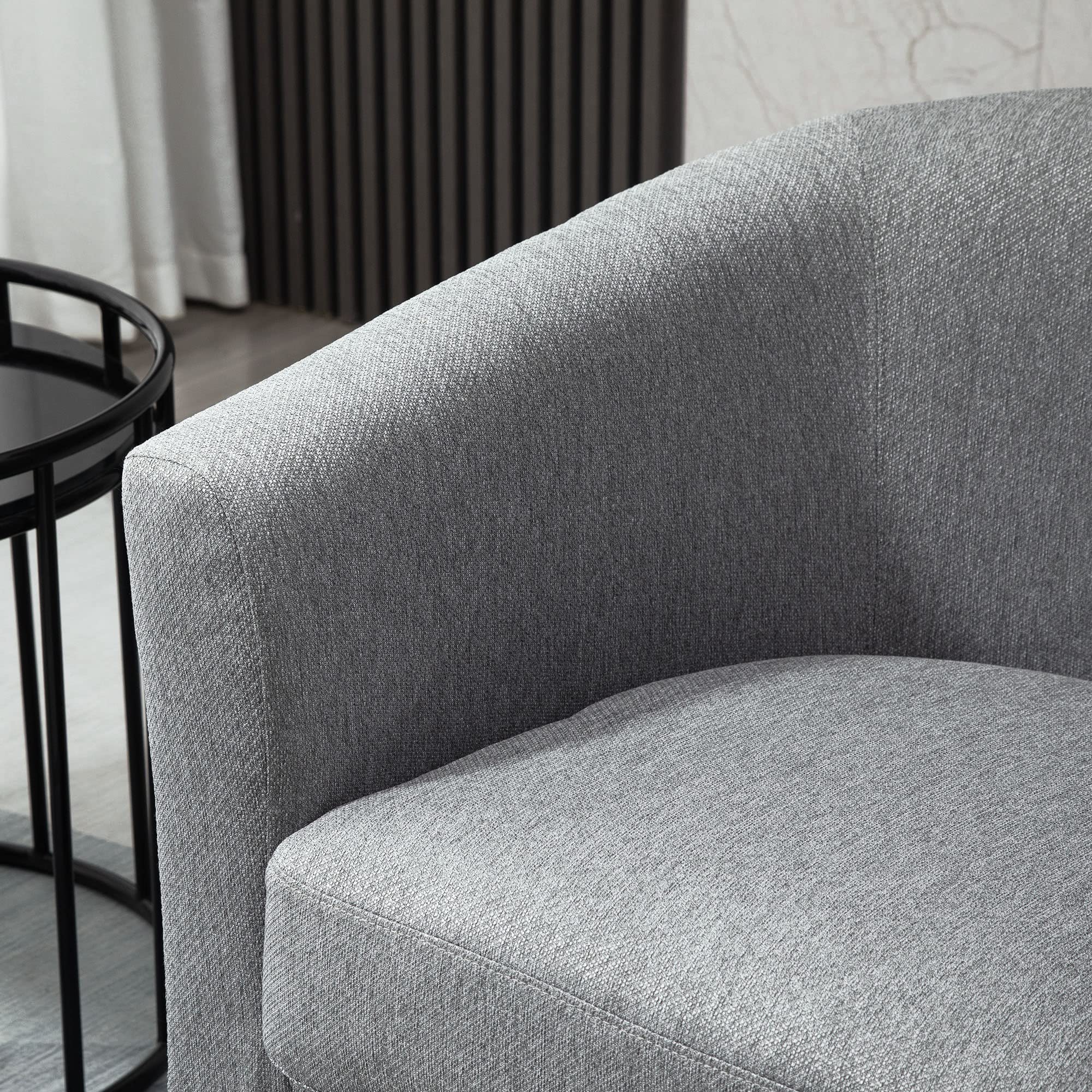 HOMCOM Poltrona Moderna Imbottita con Seduta Profonda, Poltroncina da Camera e Soggiorno, 75x72x74cm, Grigio
