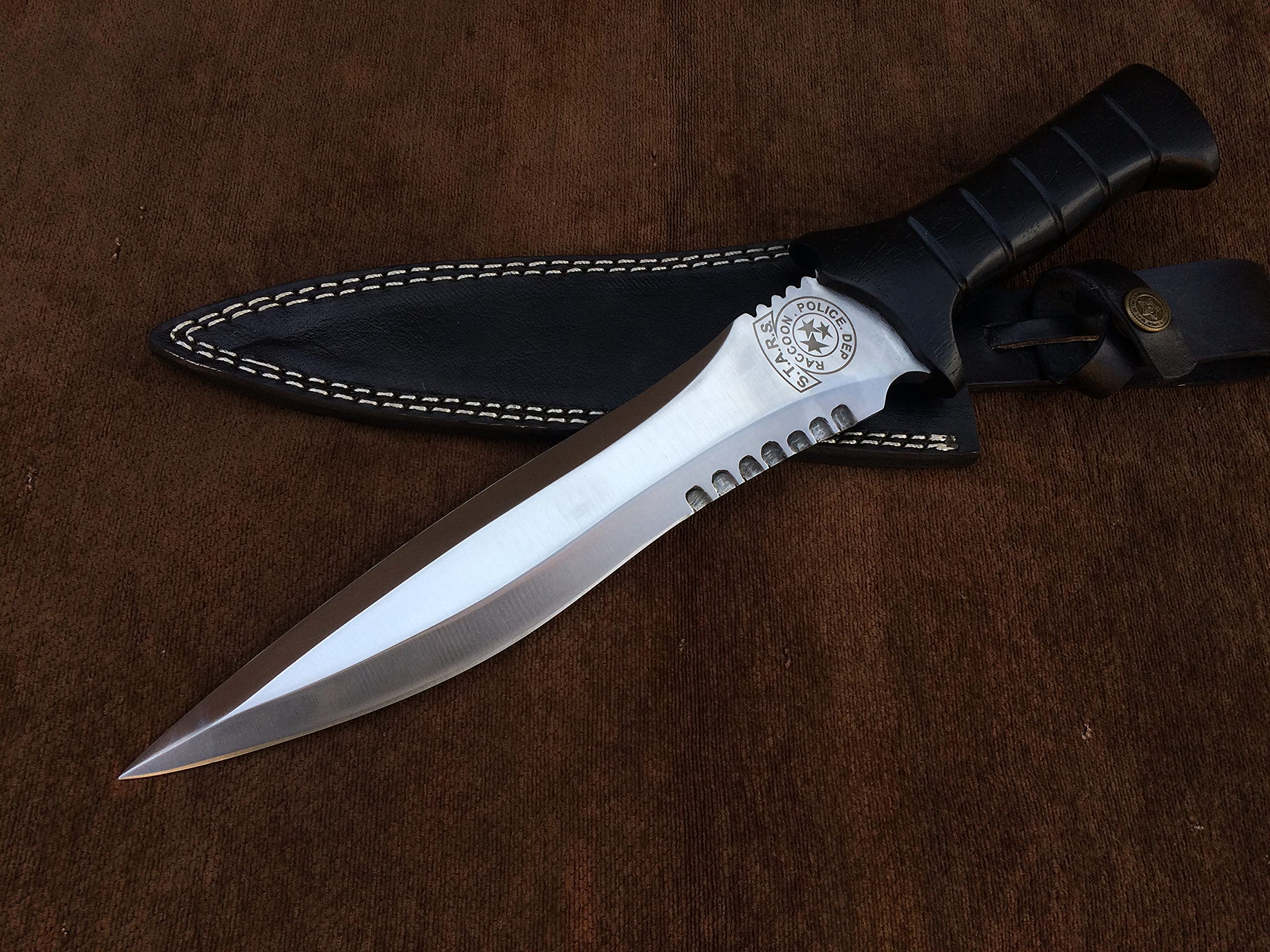 Sufi Damascus Custom Handmade 5160 Spring Steel RE4 Leon Kennedy's Knife,Tactical Knife, Version 2, Gaming Knife, Birthday Gift