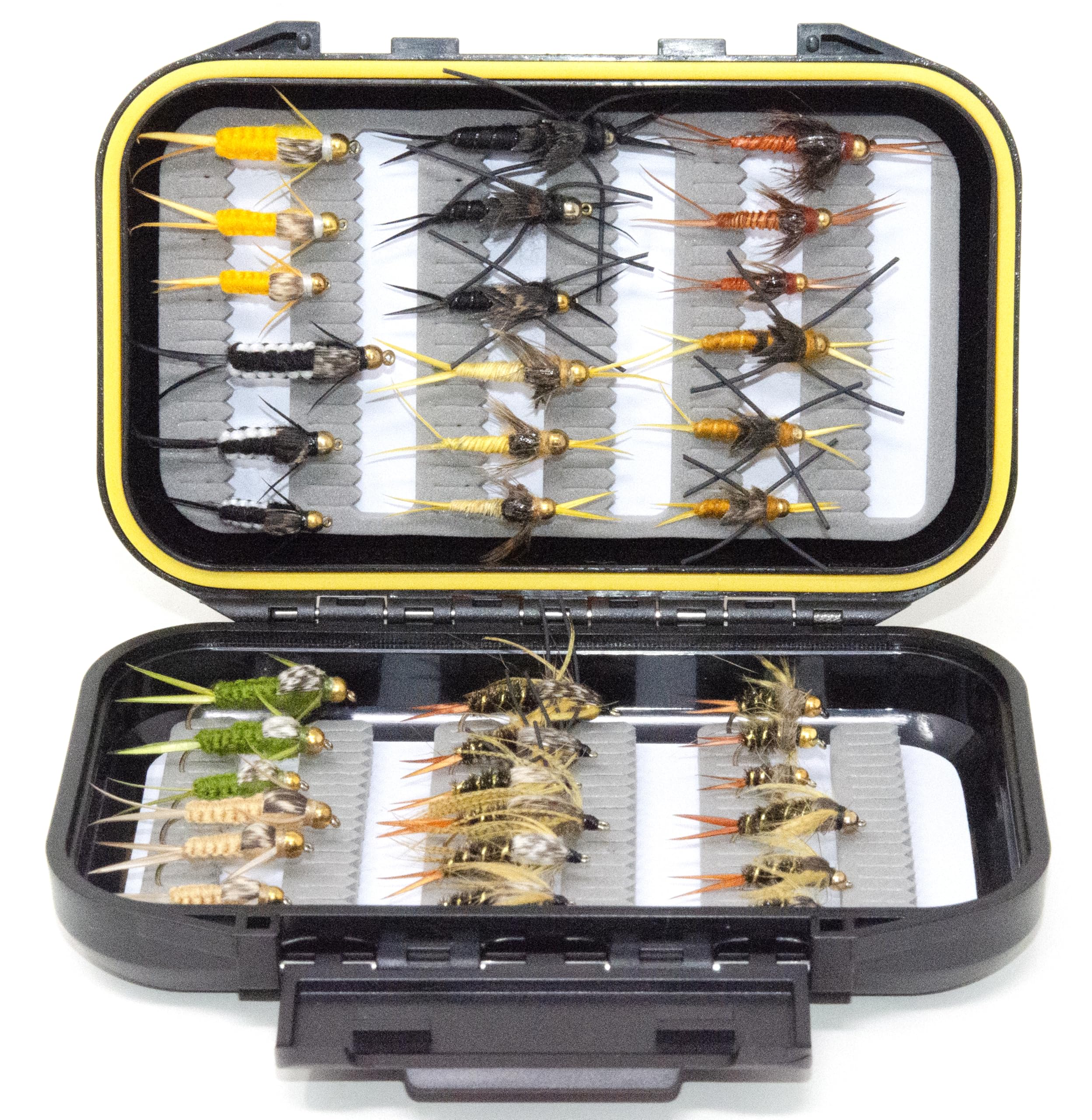 Outdoor Planet 36/48 / 60 Premium Hand Tied Fly Fishing Flies Assortment Kit | Dry/Wet/Nymph/Streamer/Terrestrial/Leech/Popper/Woolly Bugger Flies Set for Trout/Bass/Salmon/Steelhead/Panfish