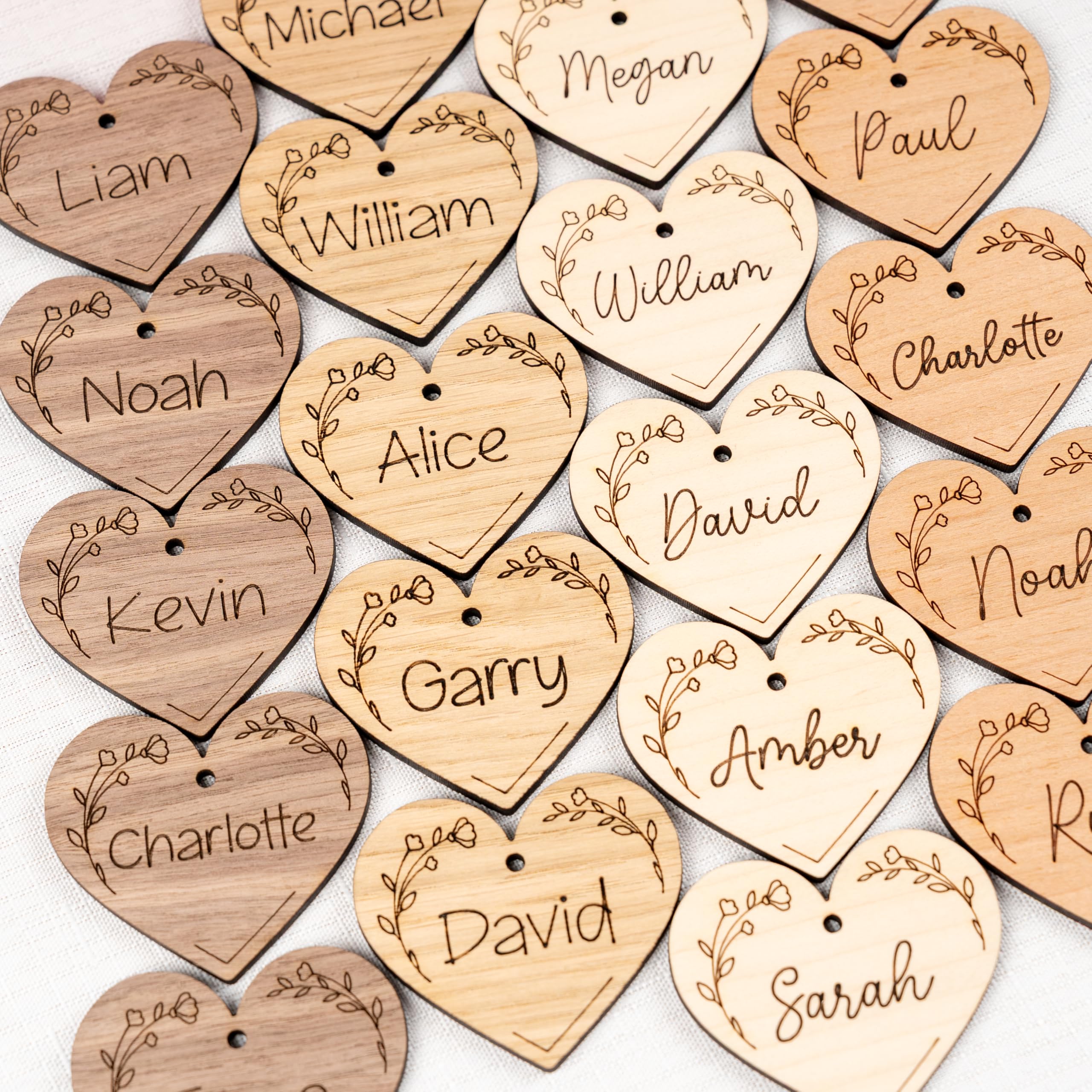 Personalised Christmas Gift Tag, Wooden Name Gift Tags, Xmas Wooden Heart, Wood Present Name Tag