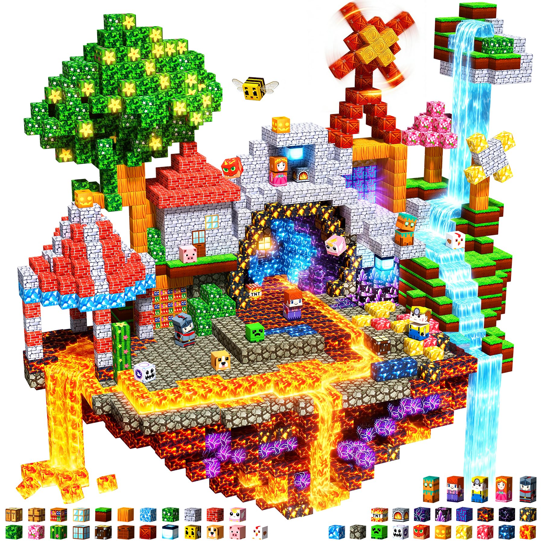 COOLJOYA Costruzioni Magnetiche per Bambini, 507 PCS Costruzioni cubi magnetici, blocchi magnetici, Building Blocks per Bambini Giochi Montessori 3-10 Annii, Pasqua Regalo di e Compleanno