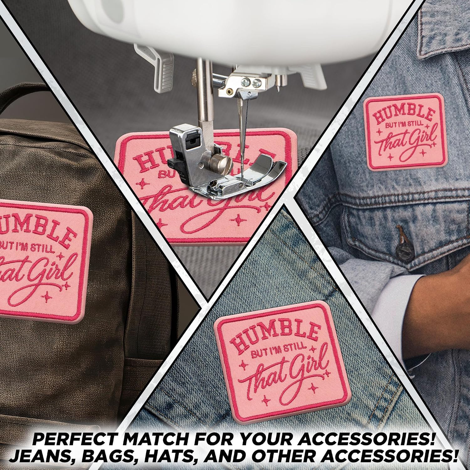 Humble But I’m Still that Girl Embroidered Patch Feminine Motivational Self Love Confidence Quote Iron On Sew On Badge Embroidery Patch for Jacket Backpack Hat Gift 3 Inch