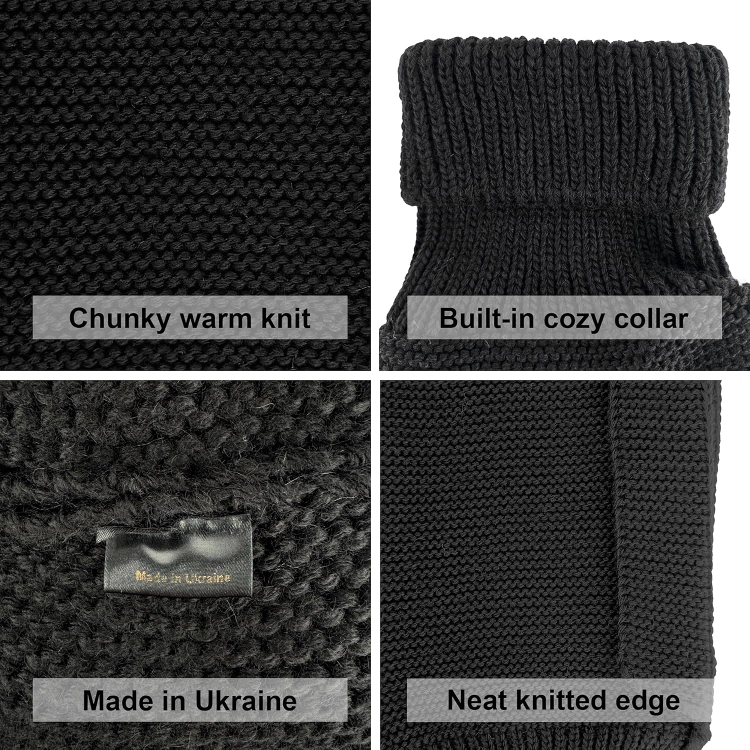 Knit Hooded Scarf for Women - Wool Balaclava Hood Detachable with Neck Gaiter - Hat Scarf Combo - Image 5