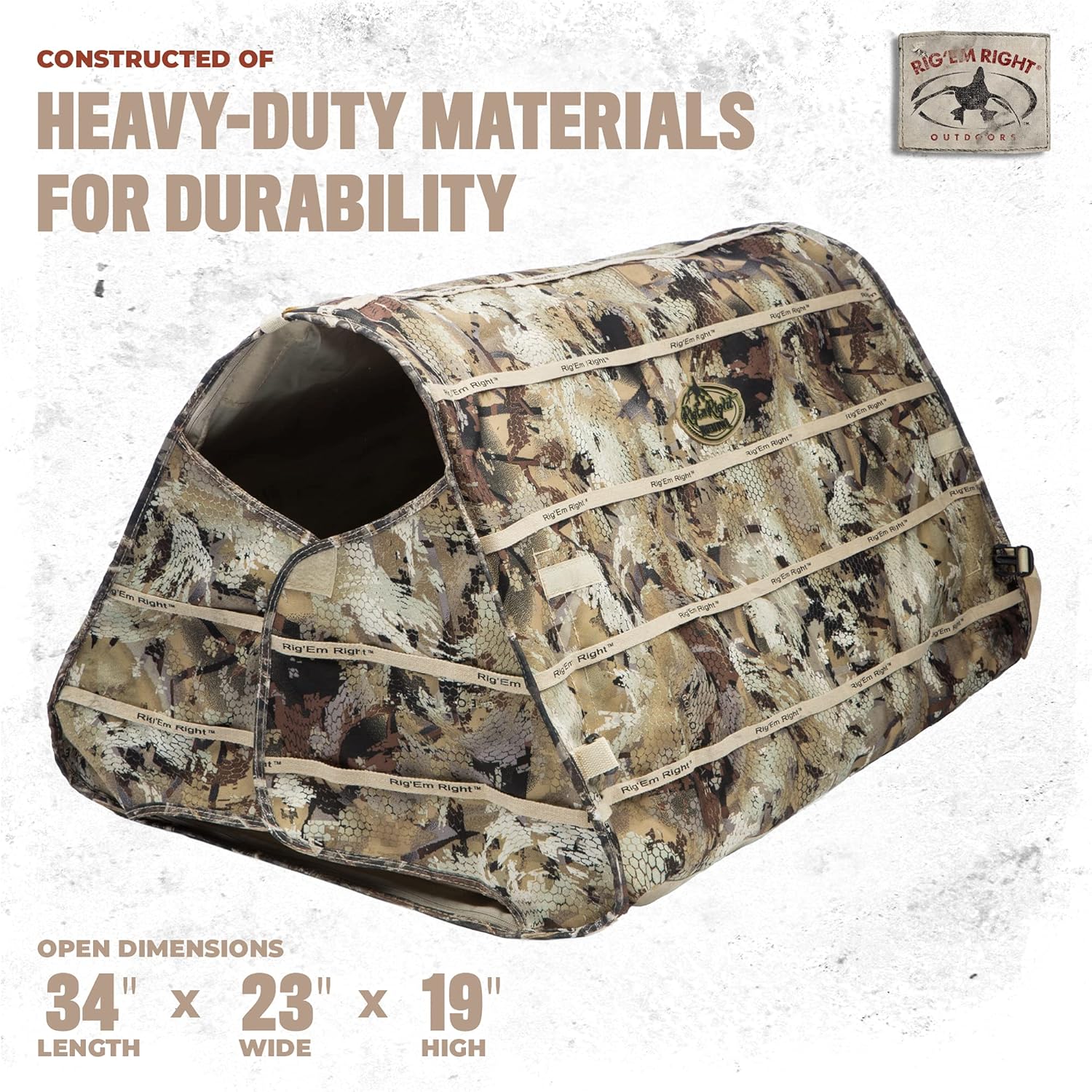 Rig'Em Right Waterfowl Field Bully Bird Hunting Dog Blind - Ultra Quick Setup with no Pins, Hinges or Poles
