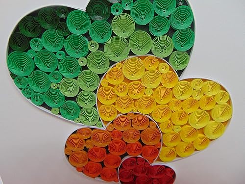 Miniatura 5 de GREENHANDSHAKE Art 4 corazones, tarjeta de felicitación de arte quilling para cumpleaños, día de San Valentín, día de la madre, aniversario