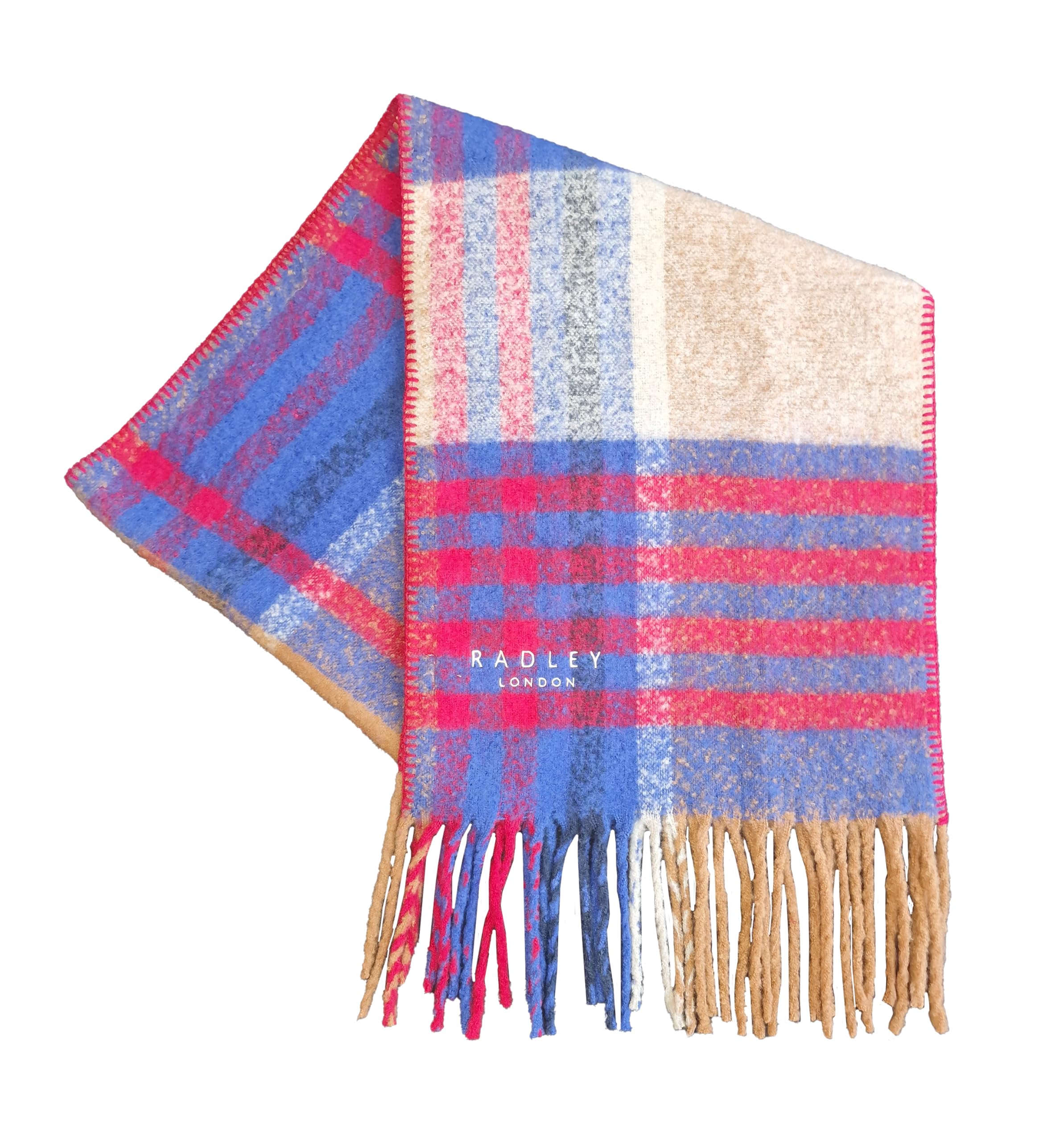 RADLEY Fluffy Check Warm Winter Scarf in Check Design