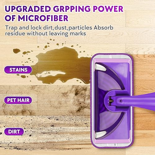 Miniatura 4 de Almohadillas reutilizables para trapeador Swiffer Wet Jet, paquete de 6 almohadillas húmedas de repuesto lavables de microfibra para trapeador en