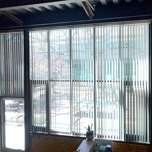 Miniatura 5 de DALIX Persiana vertical blanca de 129.5 pulgadas de repuesto para ventana grande extra larga (5 unidades)