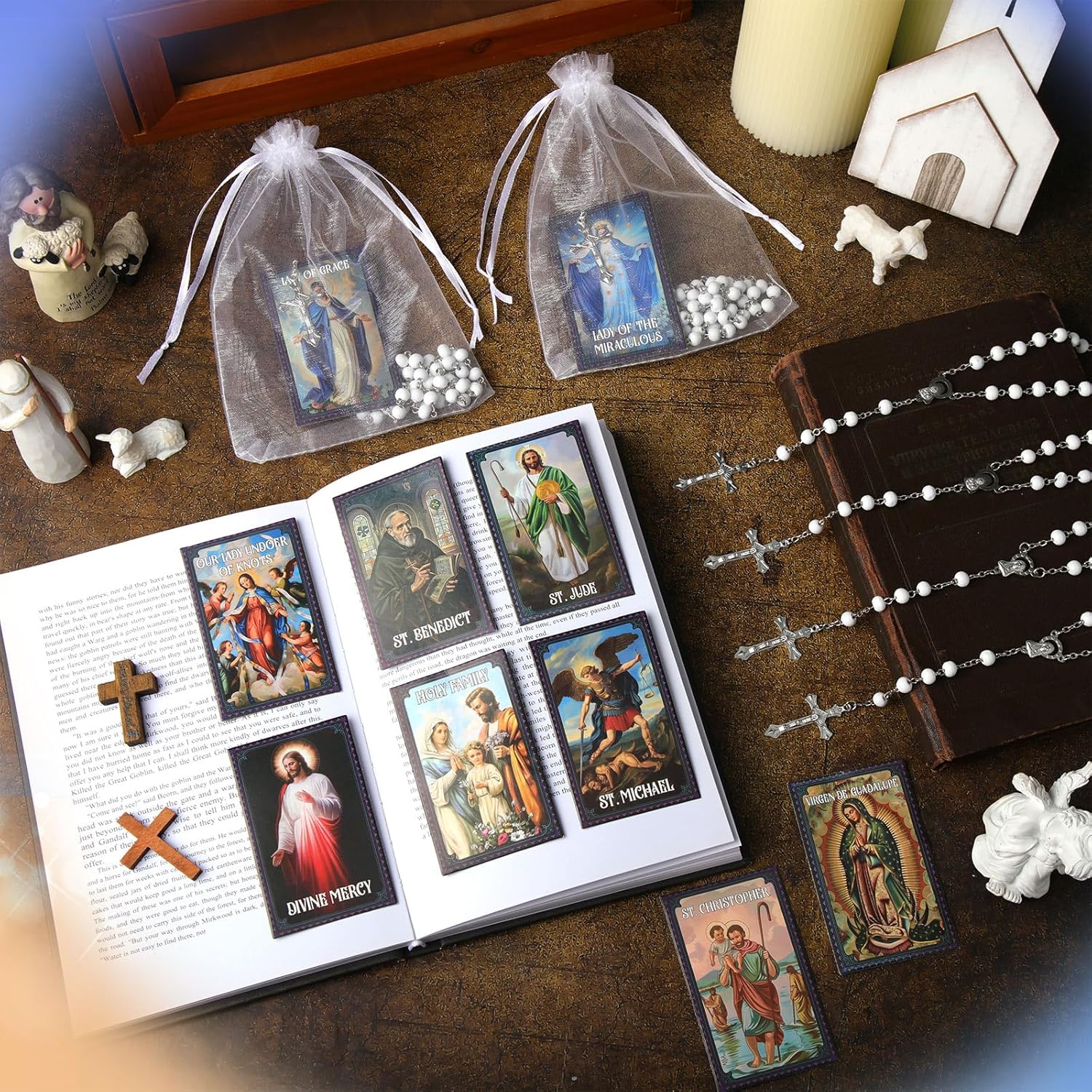10/20/30 Set Catholic Gift Set Catholic Schools Week Christian Gift Religious Rosary Bead Prayer Card First Communion - Image 4