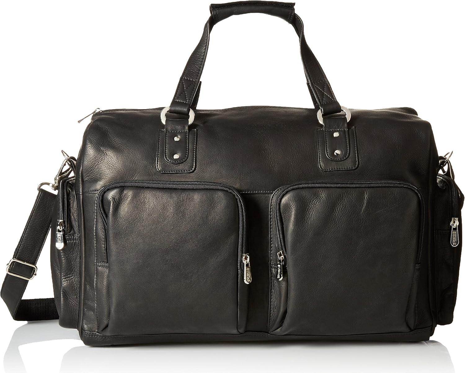 Piel Leather Multi-Pocket Leather Carry-On, Black, One Size