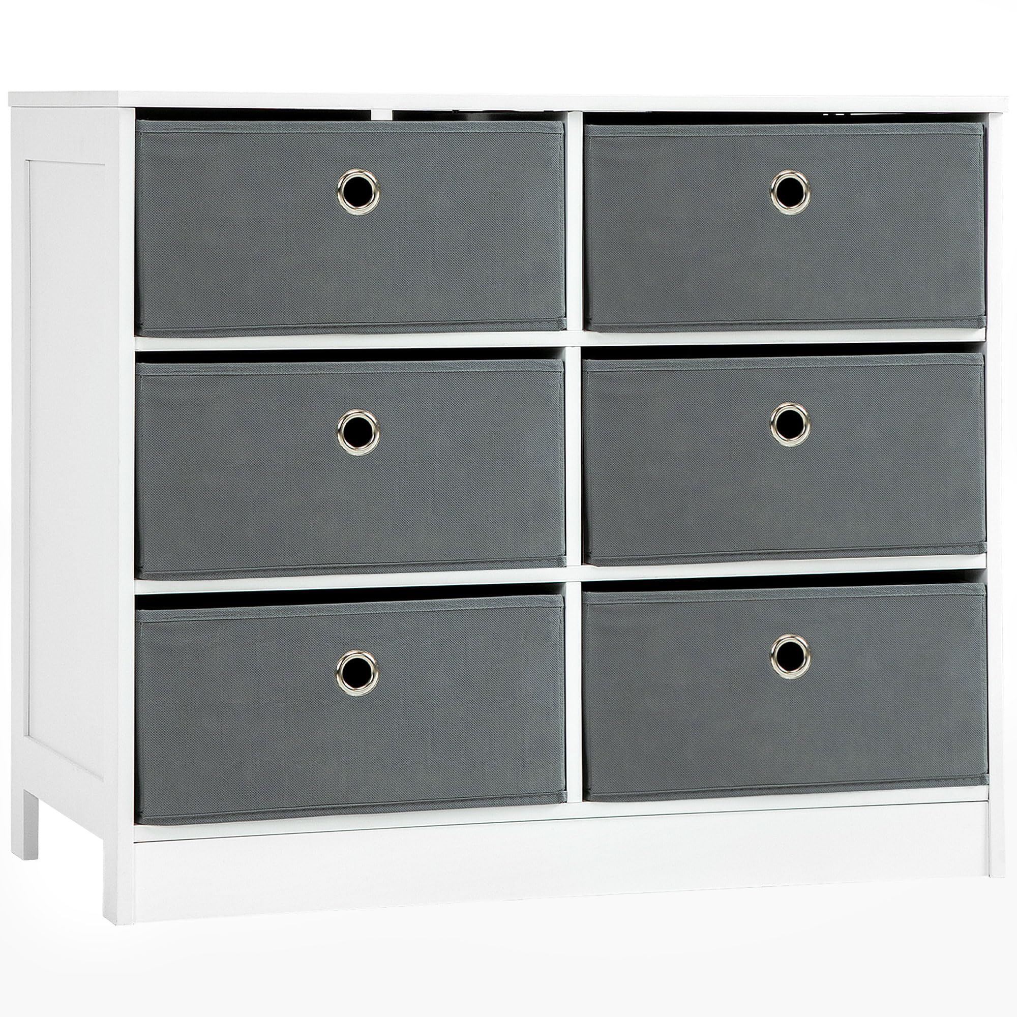 HOMCOM Chests of Drawer Storage Cabinet for Bedroom Hallway White and Grey