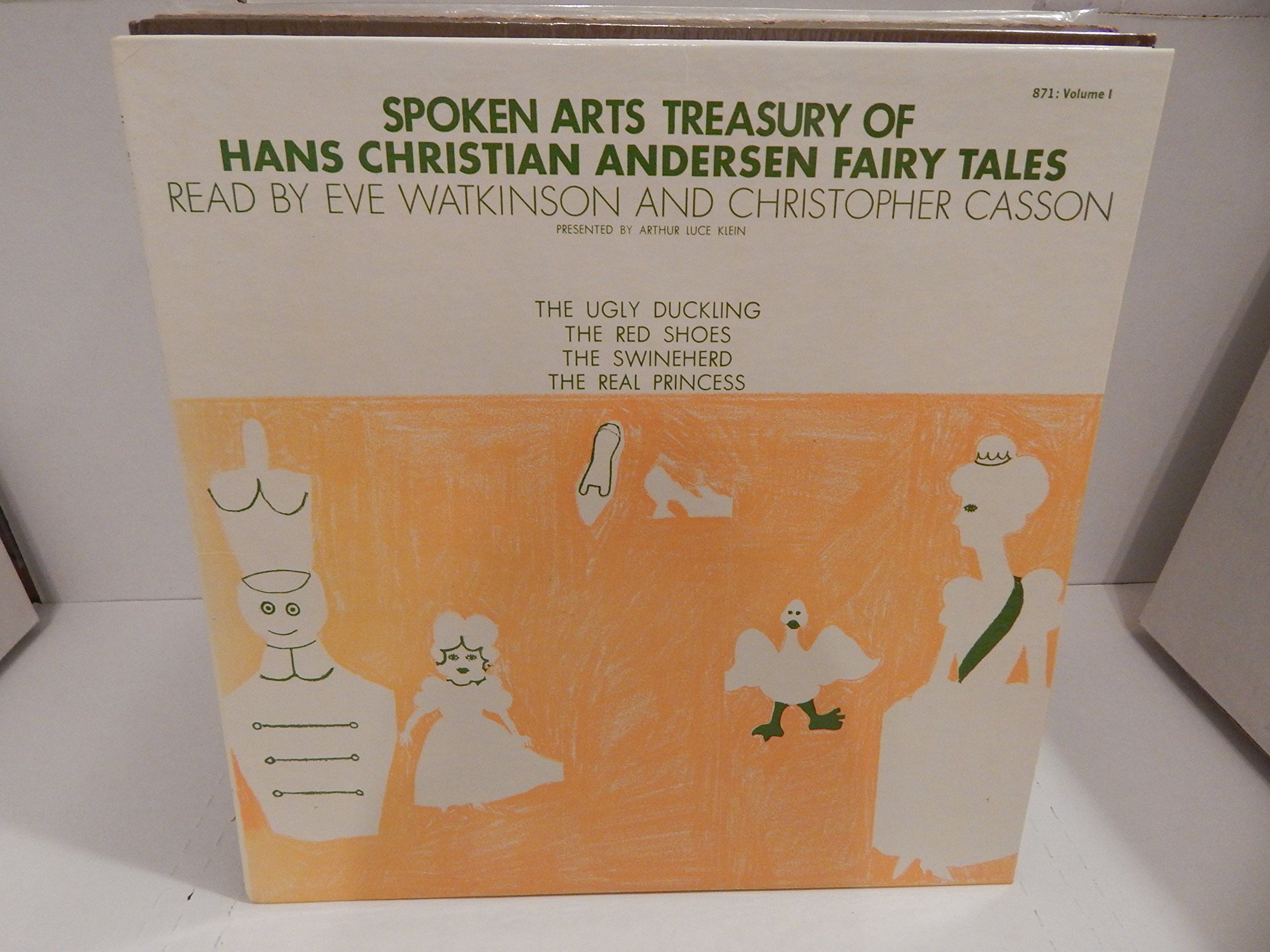Spoken Arts Treasury of Hans Christian Andersen Fairy Tales - The Ugly Duckling, The Red Shoes, The Swineherd, The Real Princess Volume 1 Vinyl LP Record