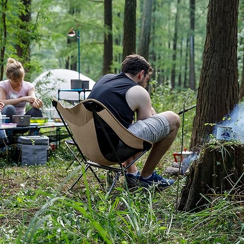 Miniatura 2 de Naturehike YL05 Silla de camping, silla de campamento portátil ultraligera con bolsa de almacenamiento, silla de playa plegable compacta para