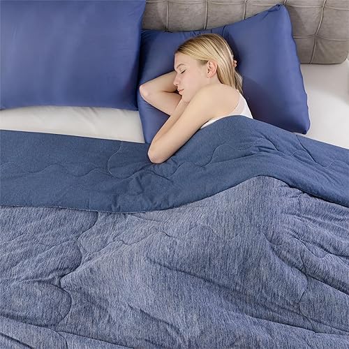 Miniatura 5 de Edredón refrescante tamaño King, edredón de verano refrescante y cálido con fibra de enfriamiento japonesa Q-Max 0.45, manta de algodón para todas