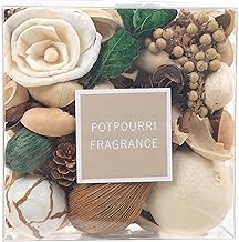 Qingbei Rina Large Pot pourri,Peach Scented Pot pourri Dried Flowers,Bowl Vase Filler,Fragrance Vial Included,Christmas Home Party Wedding Decoration,Gift (400g White)
