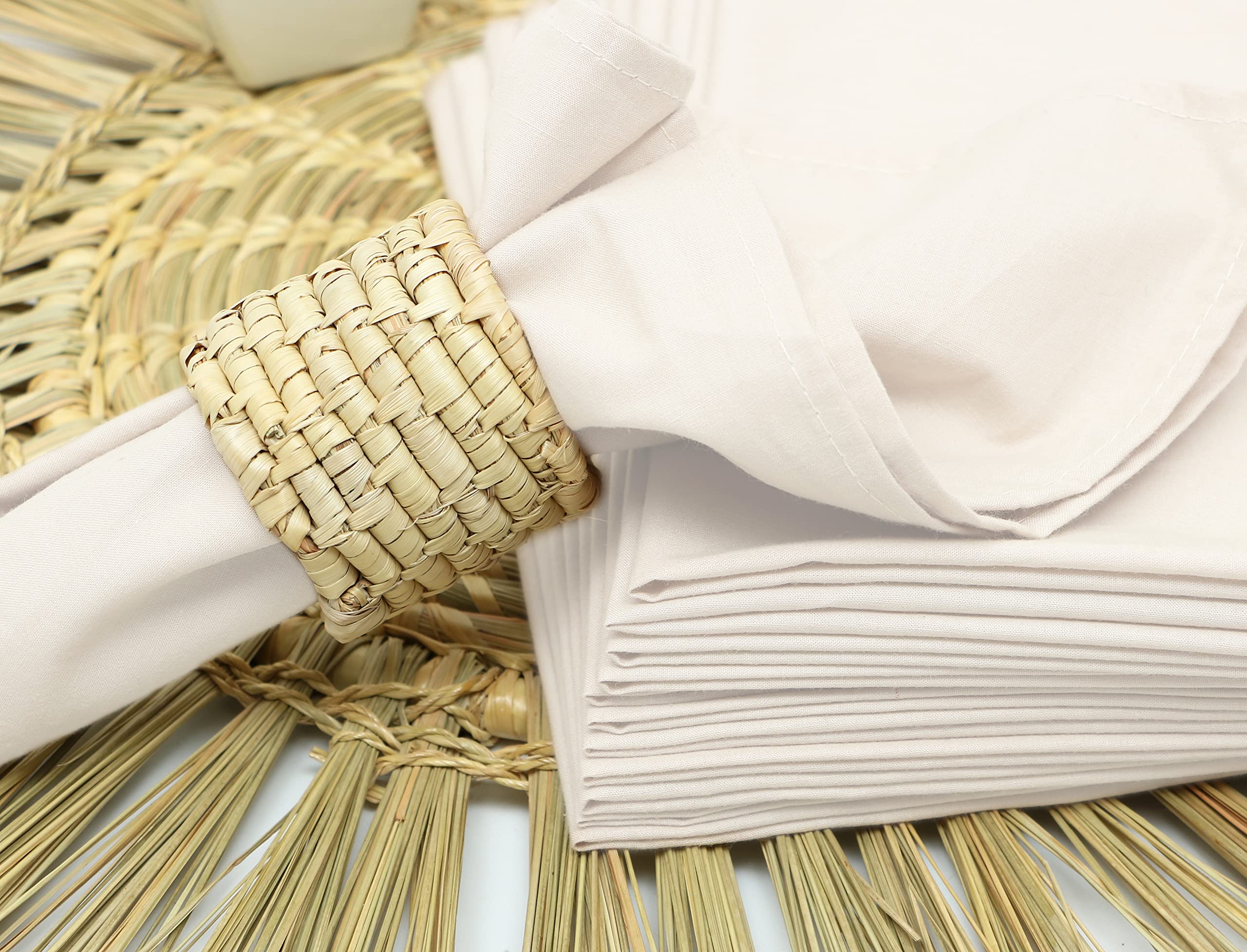 Cloth Napkin Set of 12 (18x18 Inches or 46x46 CM) 100% Cotton Everyday Use Premium Quality Napkins Festive Holiday/Christmas Parties&Dining Dinner Napkins/Table Napkin-Ivory-The Home Talk - Image 3