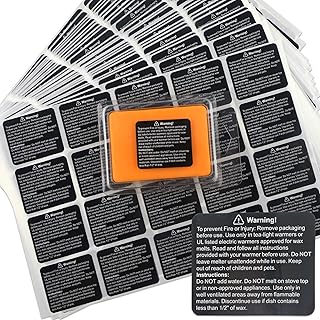 MILIVIXAY 500pcs Black Wax Melt Warning Labels - Wax Melt Warning Stickers, 1.8 x 1.5 inches