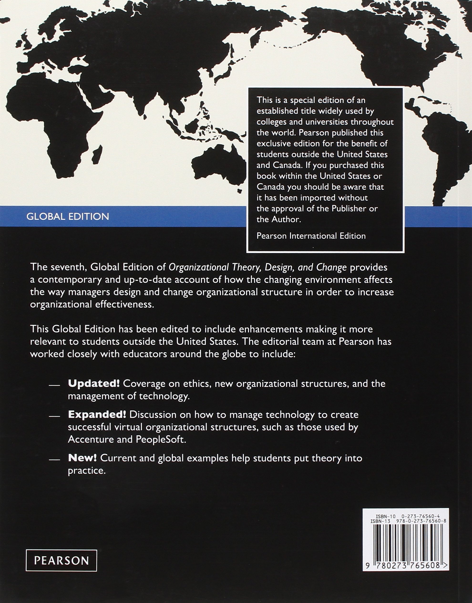 Organizational Theory, Design, and Change, Global Edition