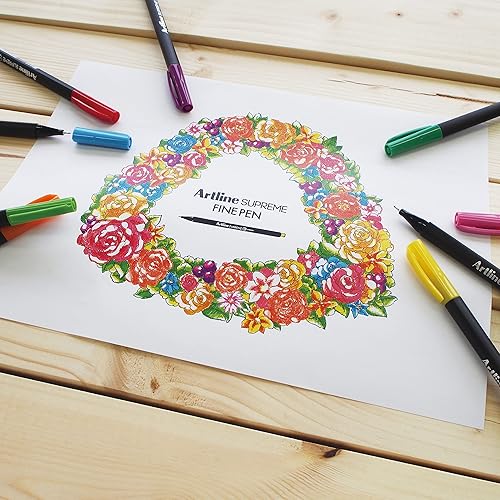 Miniatura 4 de Artline SUPREME - Bolígrafos finos, para dibujar, colorear, escribir, artes, diseño, punta fina de 0.016 in, colores surtidos, paquete de 20
