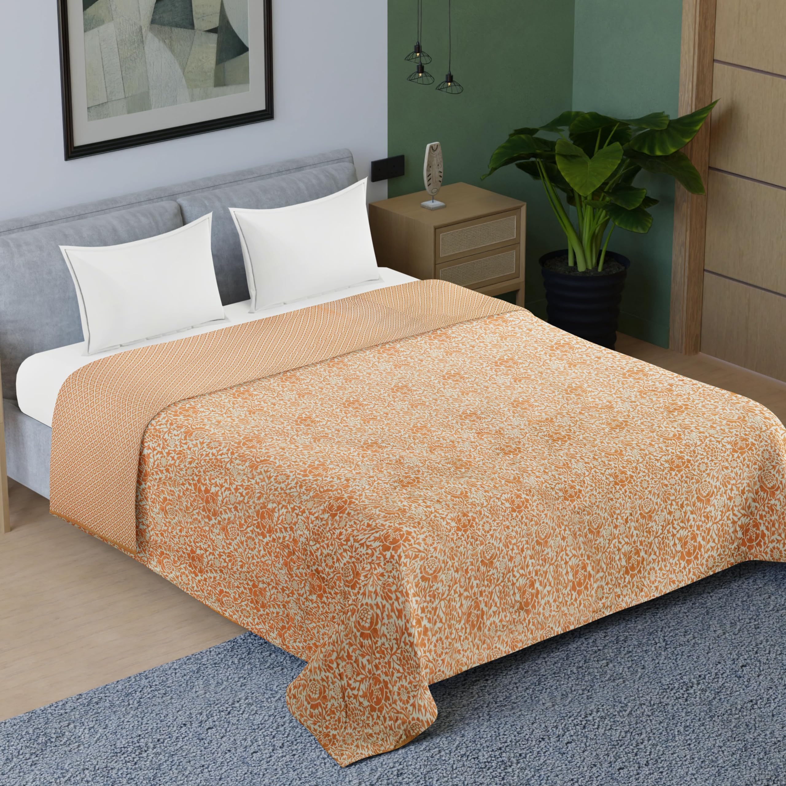 BENAVJI 100% Cotton Reversible Dohar Double Bed AC Blanket Light Weight Soft Blanket Size 86X94 Color Beige (B0CWXZD71L) Amazon Price History, Amazon Price Tracker