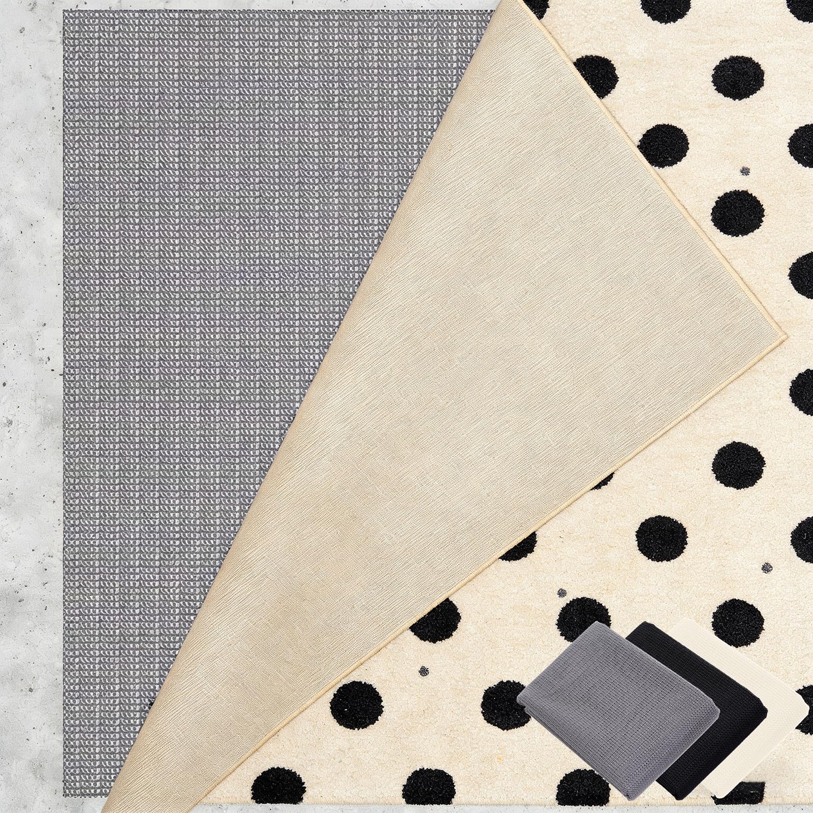Antiscivolo Tappeto 190 x 260 cm Riutilizzabile, Inodore, Tagliabile, Lavabile e Personalizzabile Nelle Dimensioni, Sottotappeto Antiscivolo in PVC Perr Moquette, grigio marrone