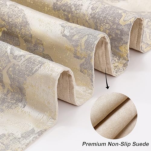 Miniatura 4 de Loom and Mill Camino de mesa de lujo de 90 pulgadas de largo, elegante camino de mesa de damasco jacquard con borlas múltiples hechas a mano para