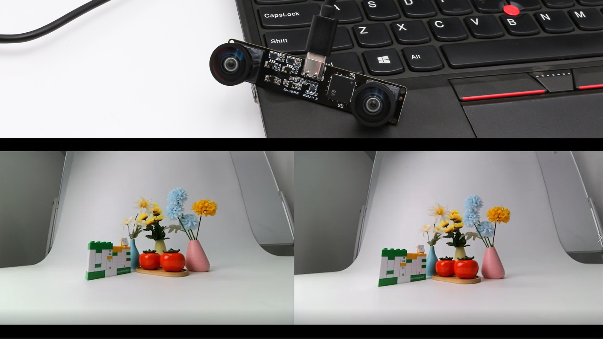 Câmera Usb Estéreo 3d Síncrona Vr 3840x1080p 4mp 60fps