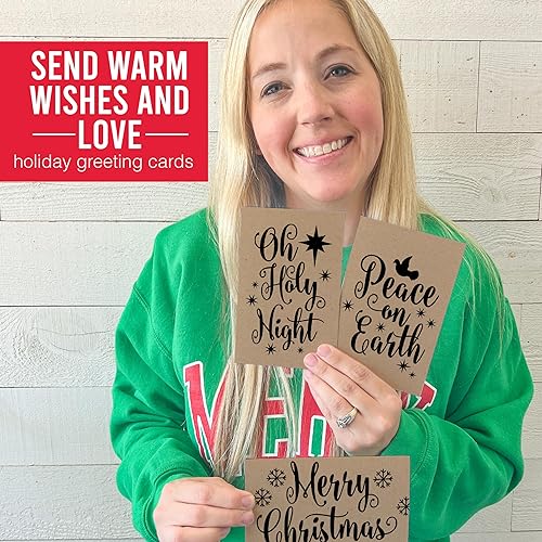 Miniatura 7 de Hadley Designs 24 tarjetas de Navidad religiosas rústicas en caja con sobres religiosos  Tarjetas de Feliz Navidad a granel con sobres, tarjetas de