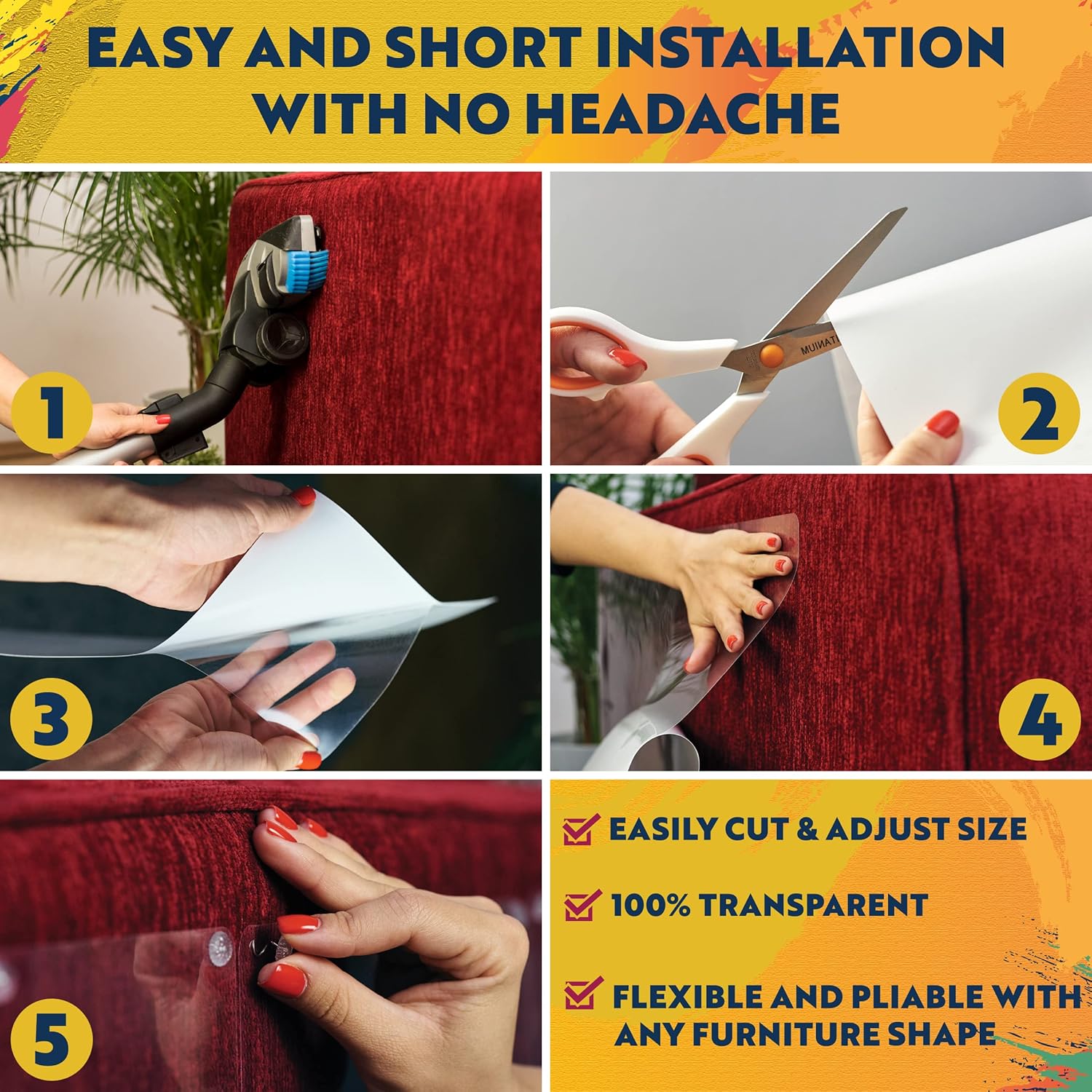 Panther Armor 8-Pack Furniture Protectors from Cats Scratch - Couch Protector for Cats - Anti Cat Scratch Furniture Protector - Couch Guards for Cats : Pet Supplies