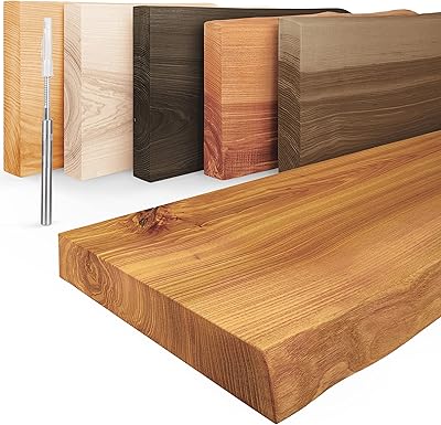 LAMO Manufaktur étagère flottante bois massif rustique 60 cm fixation invisible